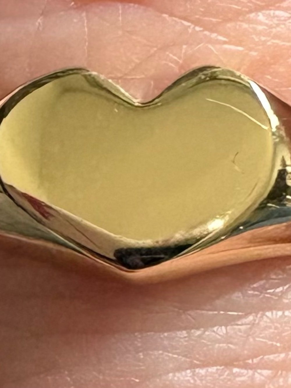 Gold Heart Women's Ring - Classic Polished Heart Design